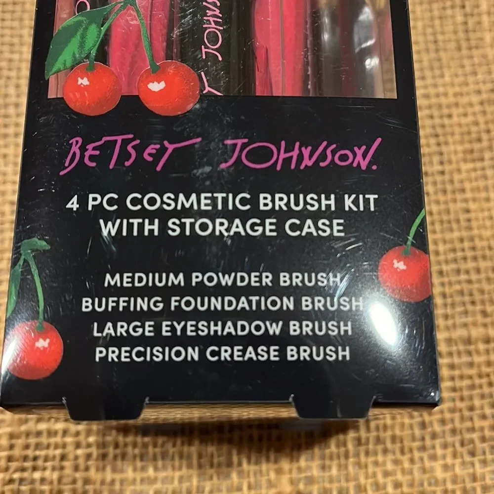 Betsey Johnson Cherry Design Brush Set with Case